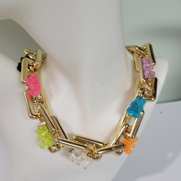 Chunky Gold Necklace W Colorful Gummy Bears. PERFECT FOR EASTER! - Picture 4 of 6
